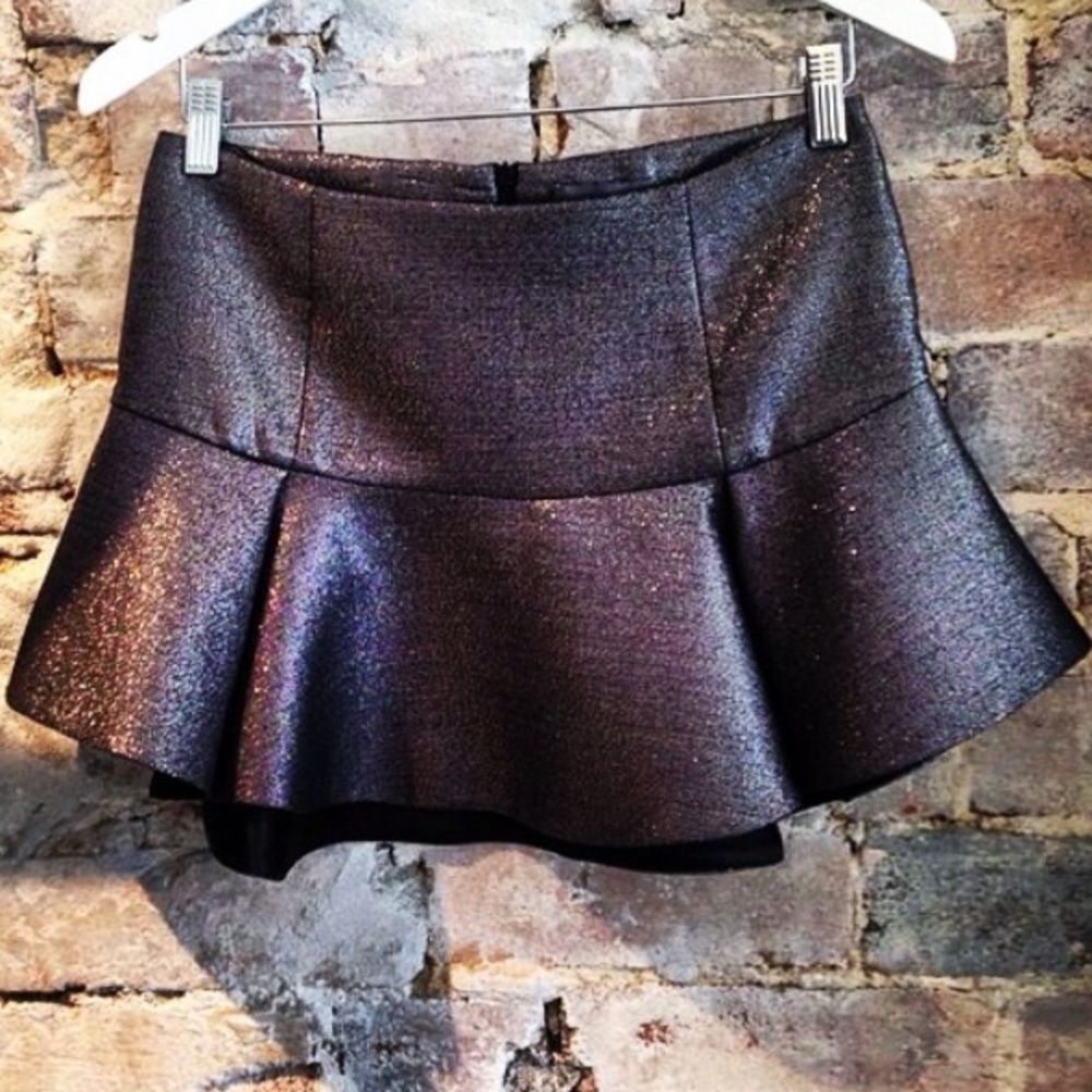 Black Mini quilted fabric skirt